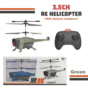 2.4G Rc Helicopters 3.5CH Remote Control Airplane with Lights Obstacle Avoidance Drone Radio Controlled Plane Toys, USB charging, Altitude Hold, One Key take Off/Landing, Aircraft Indoor Flying Toy for Boys Girls