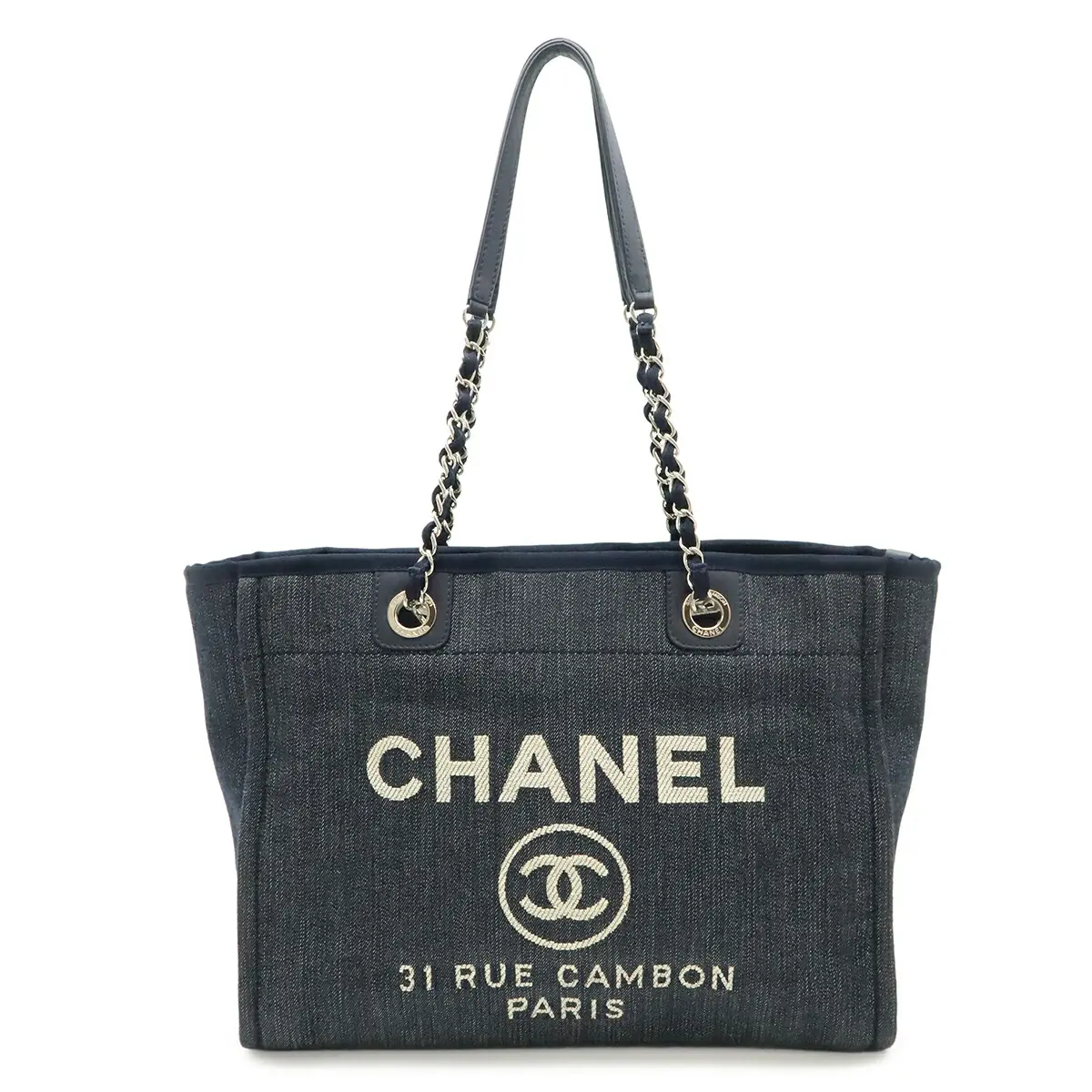 Pre-owned CHANEL Denim Tote Bags Deauville Medium Tote Bag