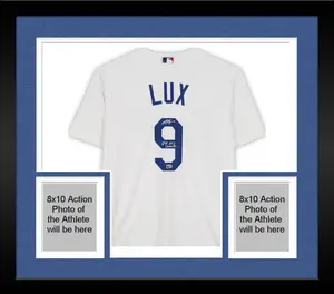 Framed Gavin Lux Los Angeles Dodgers Autographed White Nike Replica Jersey with "24 WS Champs" Inscription - Fanatics Authentic Certified