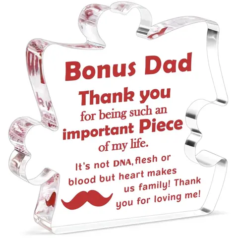 Gifts To My Step Dad, Father's Day Gifts from Daughter Son, Bonus Dad Gifts, Acrylic Desk Plaque for Fathers Day Present, Best Gifts for Stepdad