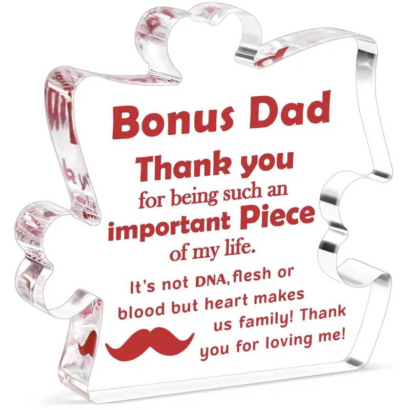 Gifts To My Step Dad, Father's Day Gifts from Daughter Son, Bonus Dad Gifts, Acrylic Desk Plaque for Fathers Day Present, Best Gifts for Stepdad