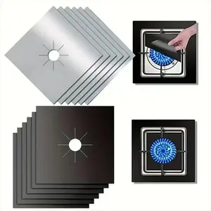 Teflon Gas Stove Protector Cover, Stove Plate, 0.12mm Thick, Reusable Non-Stick Heat Resistant, Easy Clean Kitchen Cooking Accessory Items