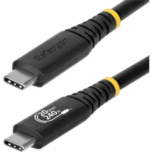 StarTech.com 6ft (1.8m) USB4 Cable, 20Gbps, USB-IF Certified USB-C Cable, 240W PD EPR, 4K 120Hz DP 2.1, TPE Jacket, Black USB-C Cord