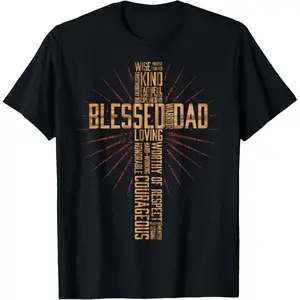 BLESSED DAD Father's Day Dad Husband Blessed Dad Christian T-Shirt 25627