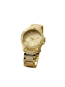 GUESS Male Gold-Tone Multifunction Watch