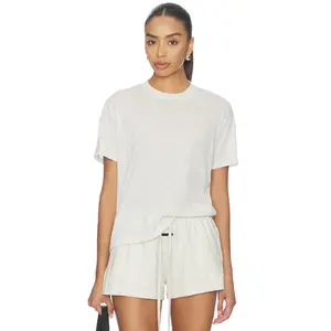 Fear of God ESSENTIALS Signature Classic Short Sleeve Tee in Oatmeal Heather