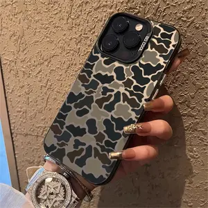 Camo uflage Pattern Acrylic TPU mobile phone case for iPhone 16ProMax 15 14 13 12 11 Plus cases camera full protector fashion high quality design fingerprint resistant gift anti drop durable