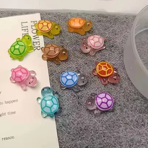 30pcs Glow in the Dark Turtle Charms - Mini Resin Ocean Animal Decor for DIY Crafts, Fairy Gardens,  Beach-Themed Activities，Random Styles， Beach Decorations, Whimsical Design, Lightweight Material, Handcrafted Details, Decorative