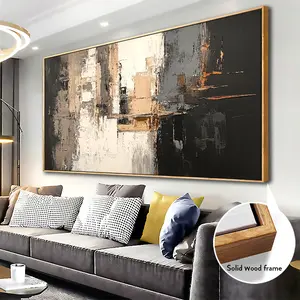 A wooden frame - Modern abstract large-sized canvas painting printed poster art -1.5 inches thick - Wall mounted for decoration in living rooms, offices, dining rooms, and bedrooms - Local warehouse
