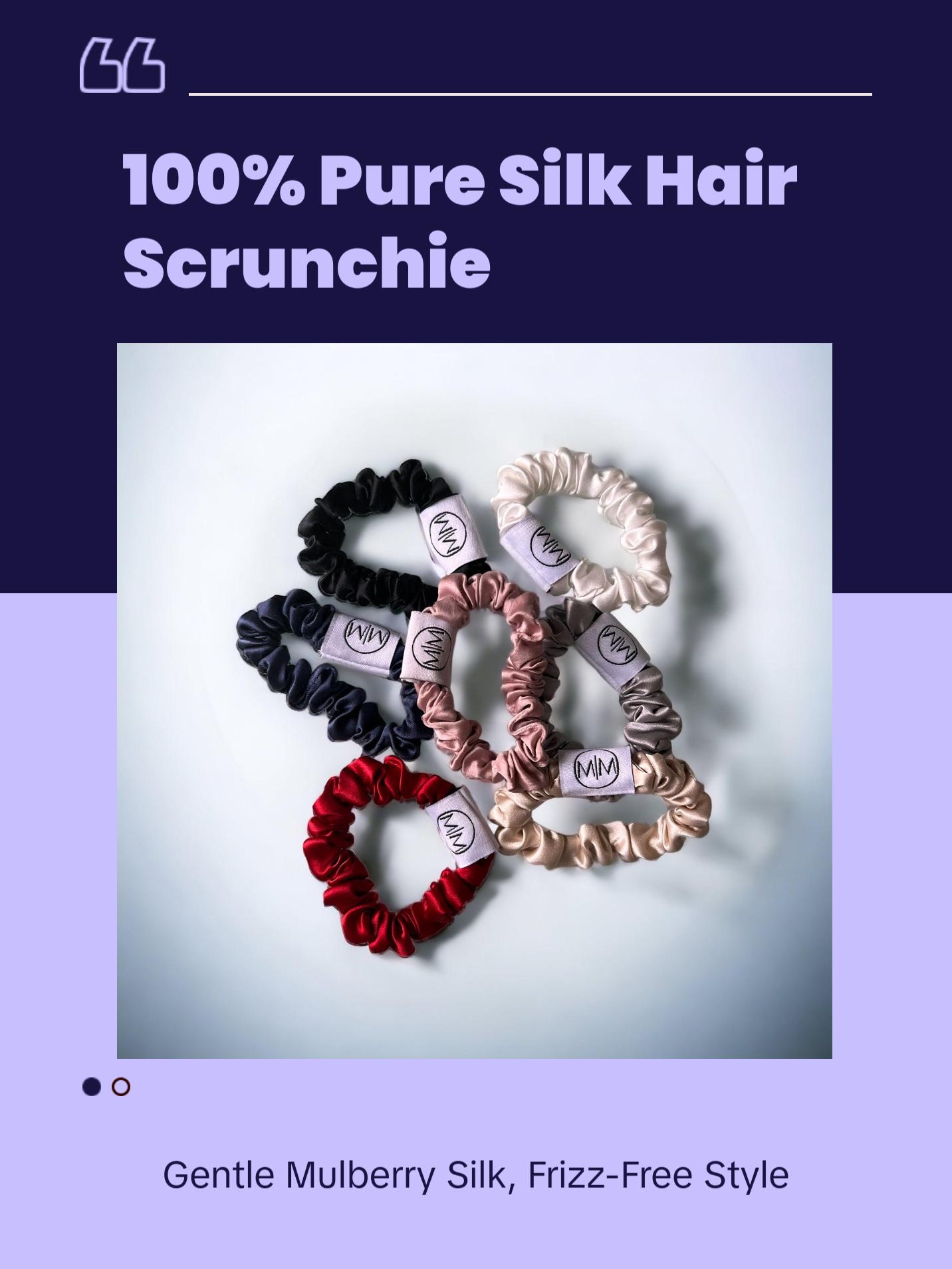 100% Pure Silk Hair Scrunchie- Skinny 1.5CM 100% Pure Silk Hair Scrunchie- Skinny 1.5CM