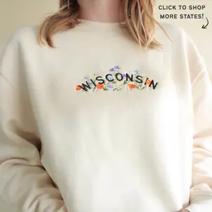 Wildflower Crewneck Sweatshirt For Your State! | Cute Cozy State Floral Sweatshirt