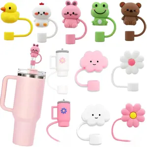11Pcs Straw Cover for Stanley Cup, Silicone Straw Topper for Stanley Cup 30&40oz with Tumblers, 10mm 0.4in Lid Accessories (Reusable)
