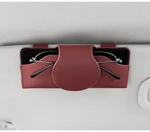Luxury Car Sun Visor Glasses Holder – Magnetic Leather Eyeglass Case Clip for Car, One-Handed Access Sunglasses Organizer for Auto Interior