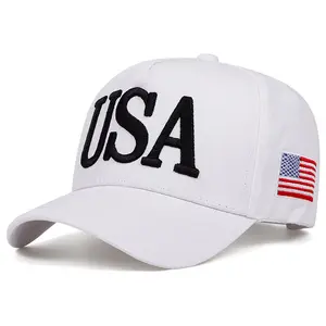 Unisex Cotton Blend Embroidered Baseball Cap, Patriotic Flag Patch, Adjustable Straps, USA Viral Streetwear Essential for Game Days