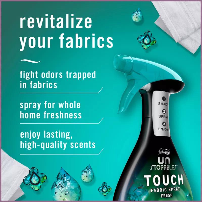 Febreze Unstopables Touch Fabric Spray 27fl oz - Fresh Scent Fabric Spray, 27fl oz, Odor-Fighting, for Clothes Furniture, Long-Lasting