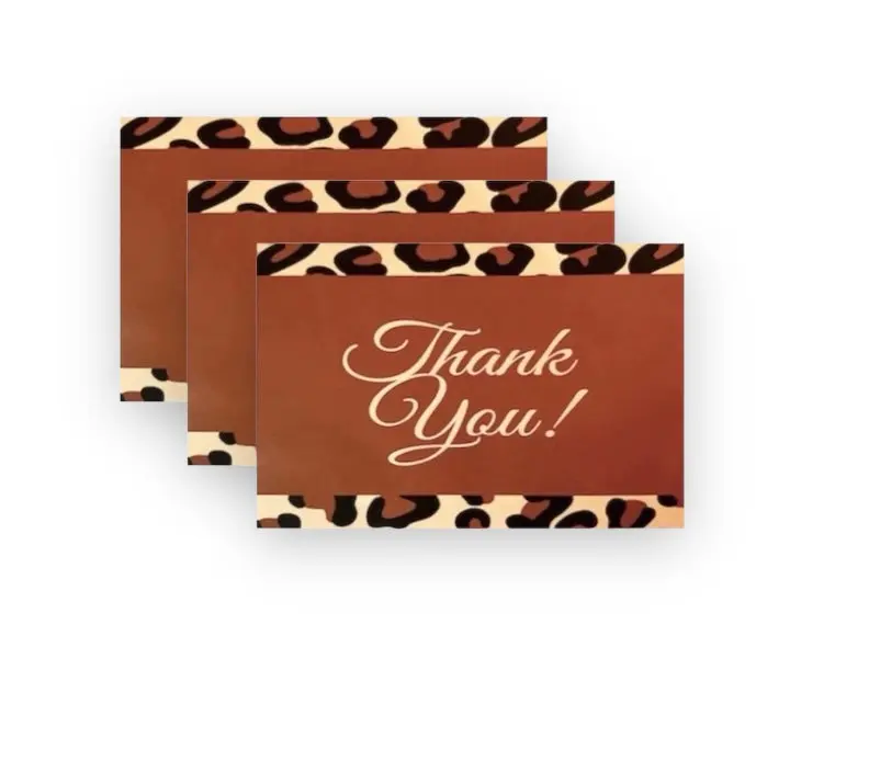Thank You cards - Cheetah 100 pack Thank You cards - Cheetah 100 pack