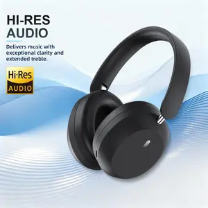 Foldable wireless headphones that support high-resolution audio, deliver rich bass, feature a built-in microphone, and offer noise-canceling playback. Ideal for use at home or in the office, or with smartphones and computers.