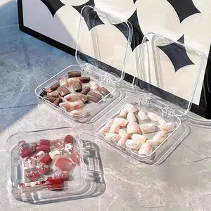 Artificial Nail Display Storage Box, 6 Transparent Nail Packaging Boxes, Suitable for Beauty Salons and Home Use, Makeup Cosmetic Organizer, Beauty Supplies Organizer, Aggreko Material