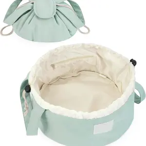 Barrel Drawstring Makeup Bag – Large Cosmetic Organizer for Women & Girls, Travel Toiletry Bag for Accessories & Essentials