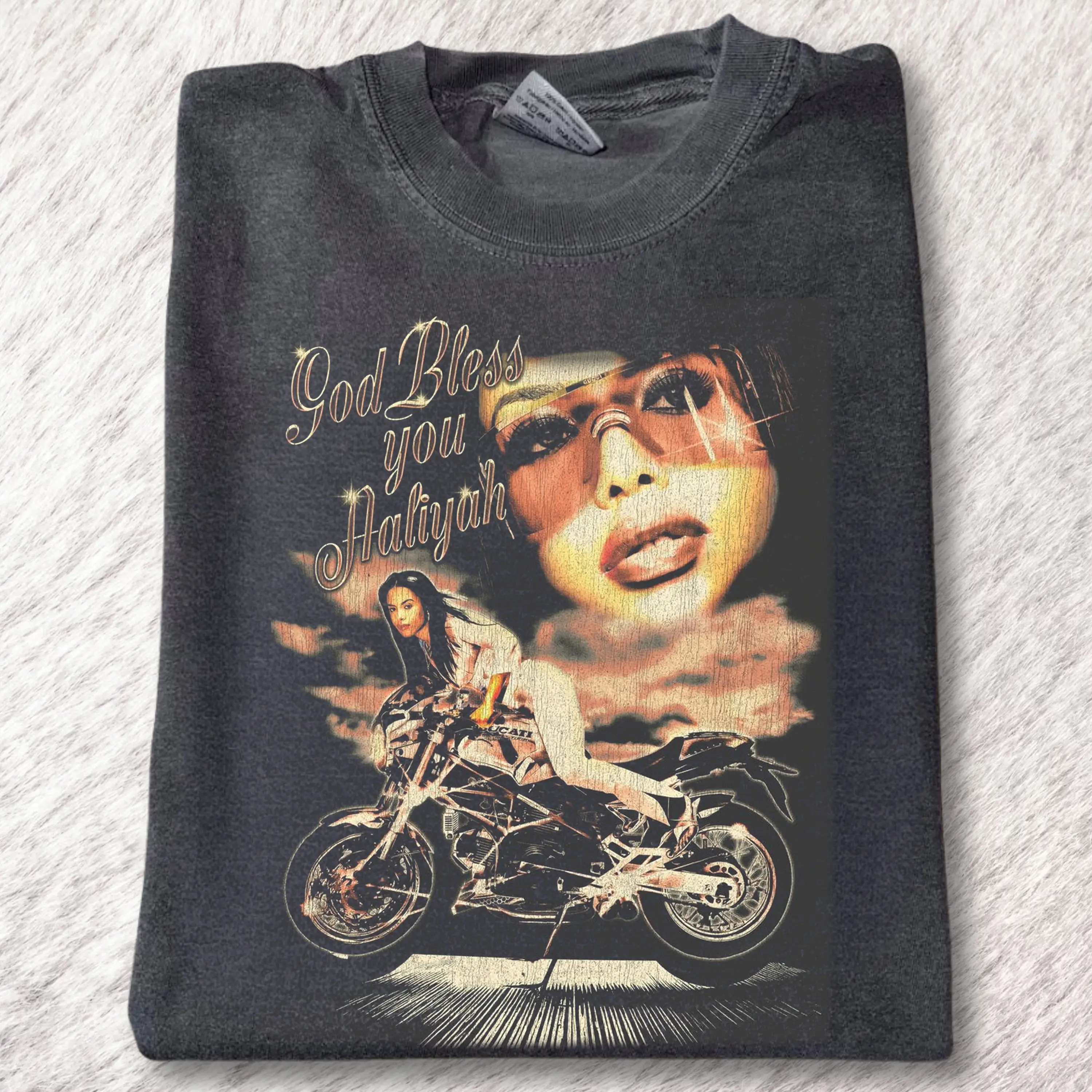 Vintage 90's Aaliyah Graphic Tee - One In A Million - Aaliyah Album - Music Shirt - 90's R&B - 90s Hip-Hop Queen Shirt - Aaliyah Tribute - R&B Icon Style - Gift for Fans of Aaliyah - Womenswear Menswear Top