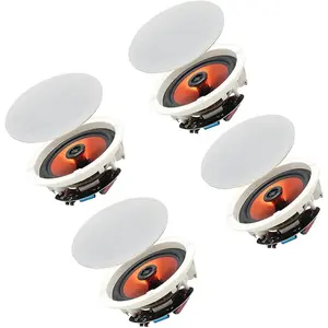 Herdio 6.5" 600 Watts Bluetooth Ceiling Speakers Wireless Home Recessed Speaker System for Indoor Kitchen Home Theater Bedroom Office Covered Patio 4 Speakers - Audio