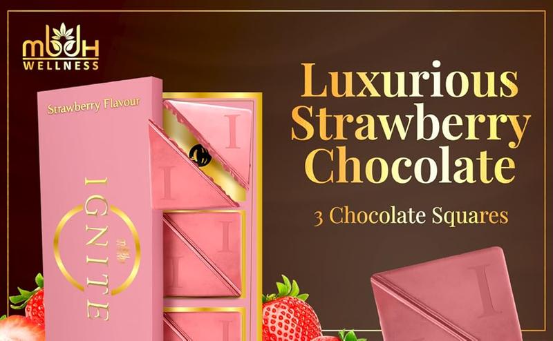 Hot 2026!! Ignite Chocolate Bars - Premium Strawberry flavor Chocolate Squares for Couples - 60% Cocoa, Vegetarian - Crafted with Selected Ingredients for a Delightful Experience - Ideal for Men & Women Hot 2026!! Ignite Chocolate Bars - Premium Strawberry flavor Chocolate Squares for Couples - 60% Cocoa, Vegetarian - Crafted with Selected Ingredients for a Delightful Experience - Ideal for Men & Women