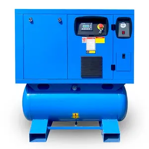 10HP 7.5KW All-in-One Rotary Screw Air Compressor 39CFM@150PSI/230V/60Hz/3-Phase with 48 Gallon Tank and Refrigerated Air Dryer, Stationary Industrial Air Compressor