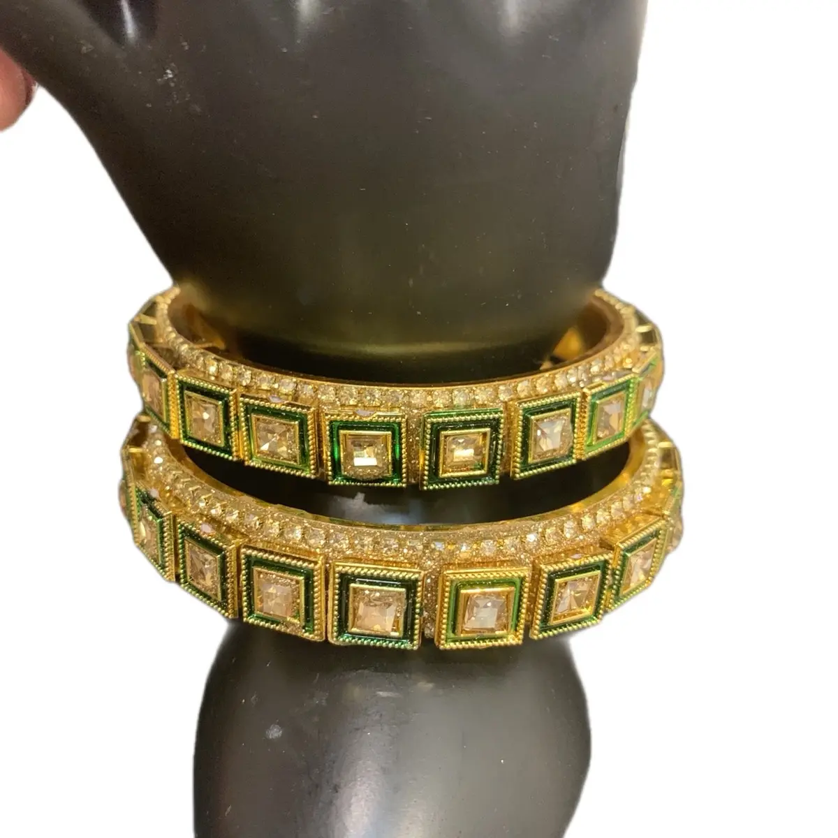 Kundan Polki and Pearls Gold Bangle for Women - Fashion Accessory