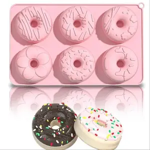 Pink Silicone Doughnut Baking Pan - Donut Mold, Dishwasher Microwave & Oven Safe Heat Resistant, Easy Out for Donut Cake Biscuit Bagels