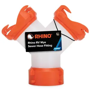 RhinoFLEX Camper/RV Wye Sewer Hose Fitting | Features 360-Degree Swivel Ends & Built-In Gaskets for Odor Tight Connection | Allows for 2 Sewer Hoses to Connect to the Same Dump Station (39812)