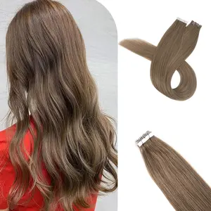 Vlasy 22Inch Invisible Mini Tape in Hair Extensions Human Hair Tape ins Extensions Real Human Hair Seamless Tape ins Human Hair Extension 16Pcs,summervibes