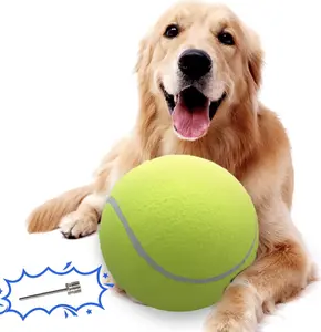 Giant Tennis Ball for Dogs - 9.5in, Natural Rubber and Ultra Thick Felt Material giant tennisball
