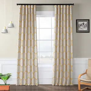 Half Price Drapes Meridian Gold Damask Room Darkening Curtain