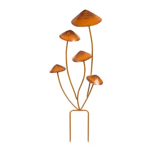 Evergreen Multi-Mushroom 28"H Metal Garden Stake