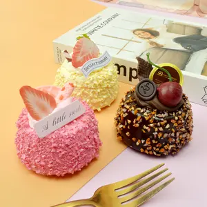 Miniature Strawberry Cake Simulation Food Model