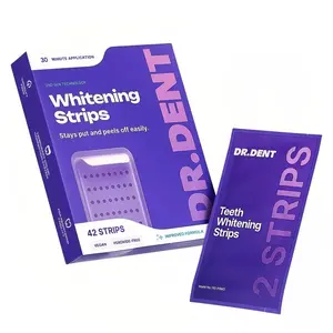 DRDENT Purple Teeth Whitening Strips - 42 Whitening Sessions - Non Sensitive Teeth Whitening - Peroxide-Free - Peroxide-Free, Enamel Safe, Non-Sensitive