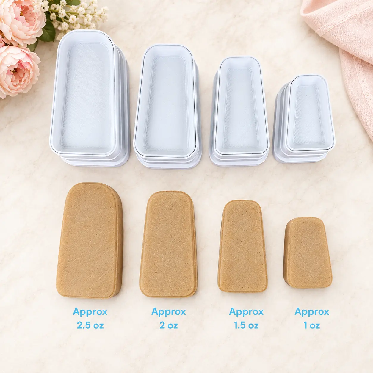 Cakesicle Cutter Bundle with Rounded Edge Design for Molded Style Cakesicles | Includes 1 oz, 1.5 oz, 2 oz & 2.5 oz Sizes