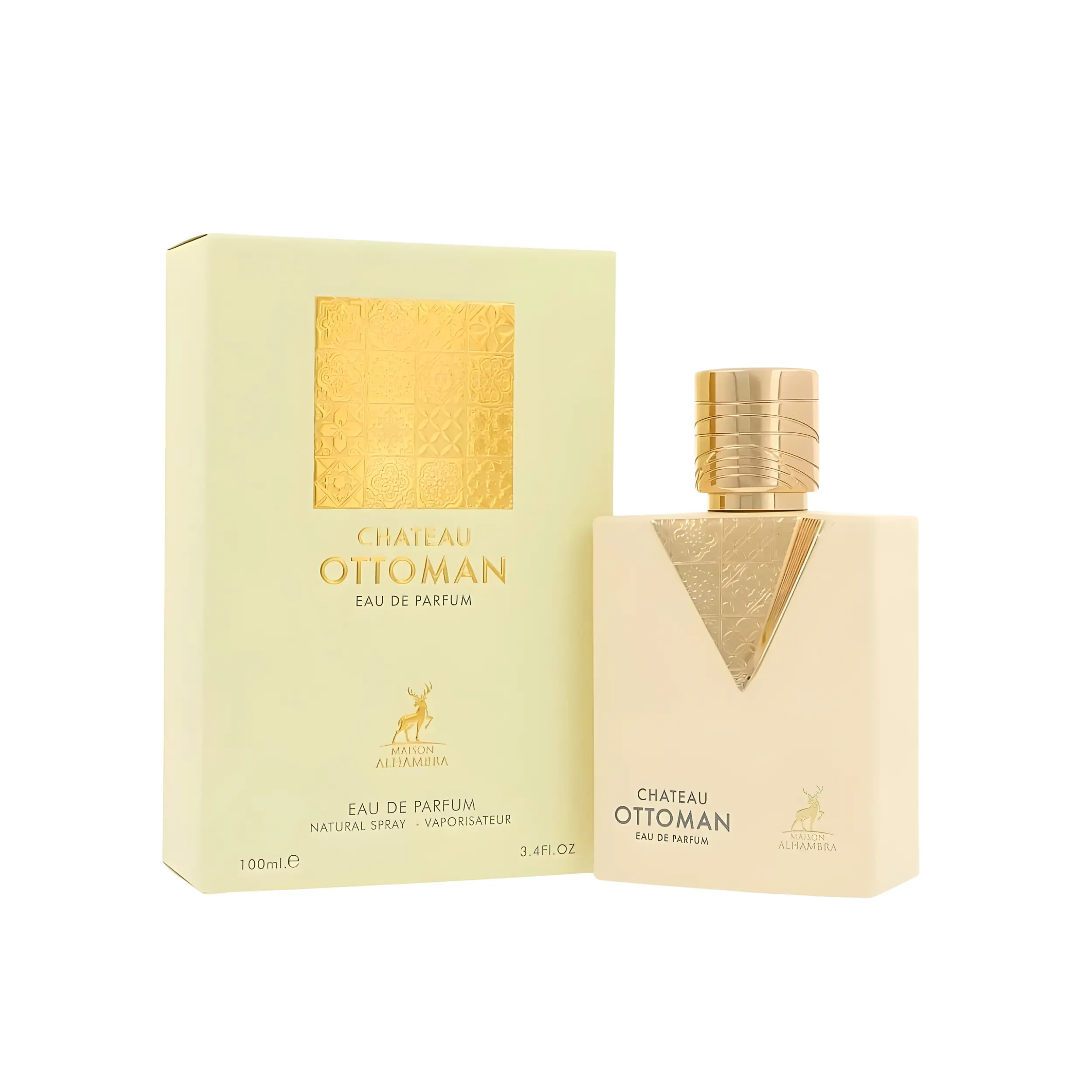 Maison Alhambra Chateau Ottoman Eau de Parfum for Men, Aromatic Citrus Woody Fragrance with Vanilla Scents for Everyday Wear, 3.4 fl oz (100ml)