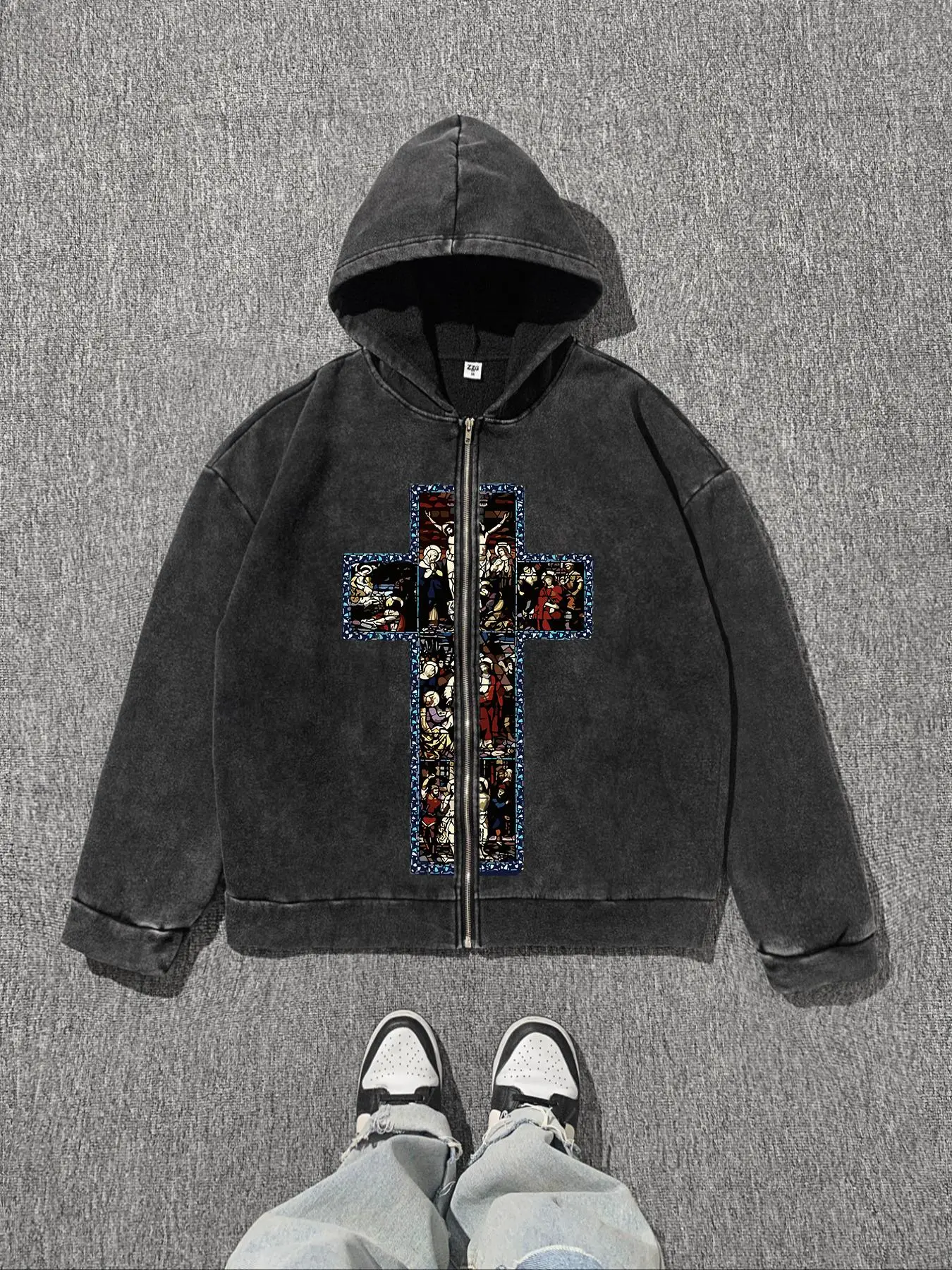 cross zip hoodie - TikTok Shop