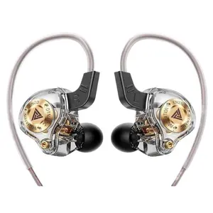 QKZ ENZO 2025 HiFi Wired Earphones – Noise-Cancelling Gaming Headset with Mic, 8D Stereo Sound, Bass-Boosted for Sports/Gym gym sport game