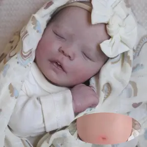 GUESSBELLY 18inch 46cm Full Soft Vinyl Like Real Asleep Reborn Baby Doll Toy for Girl Realistic Art Baby Newborn Doll Lifelike Birthday Gift