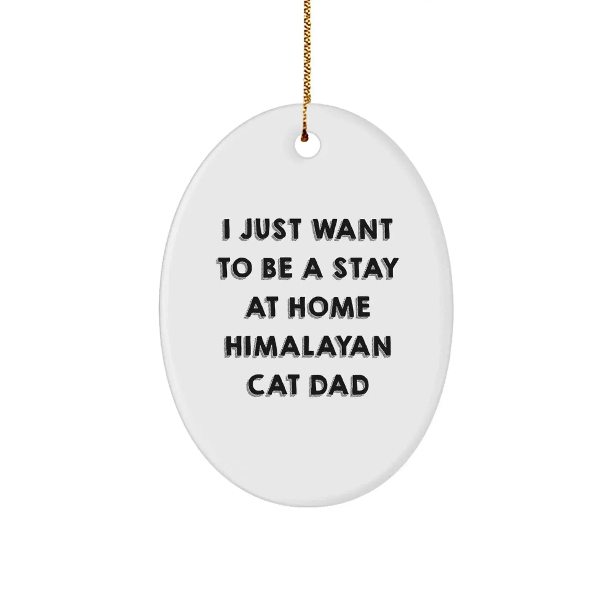 Himalayan Cat Lover Gifts from Dad for Men, Funny Oval Ornament for Christmas Unique Presents