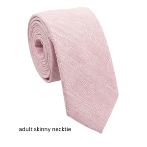 TIE MOOD Charlie Pink Linen Necktie, Bow Tie & Pocket Square Collection