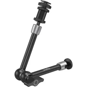 Articulating Rosette Arm Max 11'' Long with Cold Shoe Mount & Standard 1/4"-20 Threaded Screw Adapter - 1498