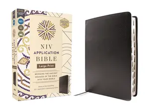 NIV Application Bible, Large Print, European Bonded Leather, Black, Red Letter, Indexed, Comfort Print: Bringing the Ancient Message of the Bible into Your World (NIV Application Commentary Resources) by Zondervan [Leatherbound Book]