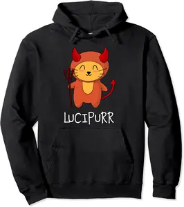 Cute Kawaii Cat Lucifer Halloween Party Outfit Costume Pullover Hoodie - Lorenzoc Shop 85B0BRYKLL9Z