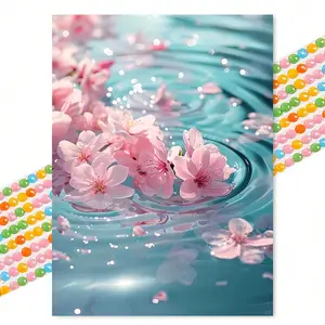 Flower Pattern DIY Craft Diamond Art Painting Kit without Frame, DIY 5D Diamond Art Paint Kit for Home Bedroom Living Room, Diamond Painting Kits