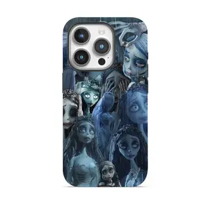 Corpse Bride Phone Case Gothic Blue Bride, Halloween PhoneCase, Dark Romantic Cartoon for iPhone 15,14,13,12,11 pro max, Mini Protection Shockproof Cute Spooky iphone cases