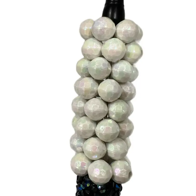 White with UV flash Spacer Beads Frame Bead 21.5mm 50pcs for beadable pens wide hole versatile Diy Jewelry Decoration