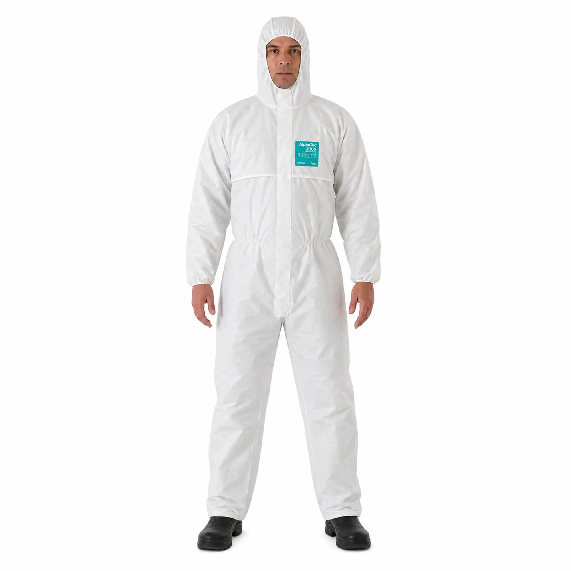 PPEFORME Safety Hazmat Suits, Heavy Duty Full Body Disposable Paint Suits, Coveralls with Hood, Elastic Wrists and Ankles